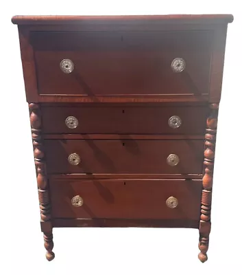 Rare Unusual Diminutive Sheraton Chest  Dresser Dresser Tiger Maple Cherry 1820 • $750