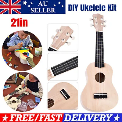 21  Ukelele Ukulele Basswood Guitar DIY Kit Music Hawaii Guitar Handwork Kids AU • $30.99