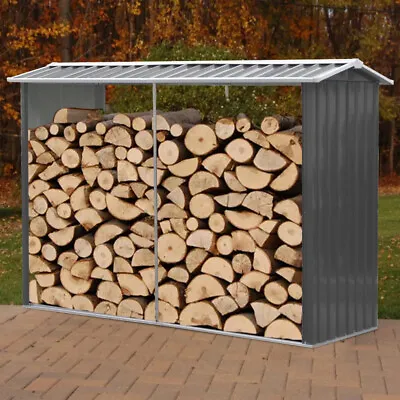 Metal Garden Shed Tool Firewood Storage Shed Log Store Farm Shelter OutdoorCabin • £105.95