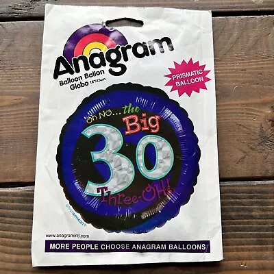 Vintage Anagram The Big 30th Birthday Foil Metallic Balloon 18  NOS • $9.99