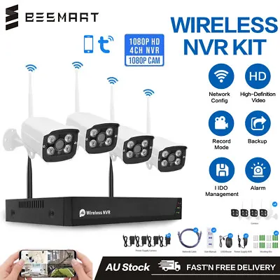 $259.50 • Buy Wireless Security Camera System Home WiFi CCTV 8CH Surveillance NVR 1080P HD DVR