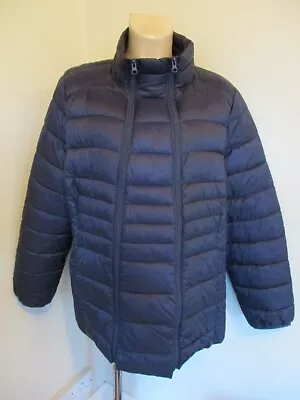 George Maternity & Beyond Navy Lightweight Quilted Coat Jacket Size M 12-14 • $12.44