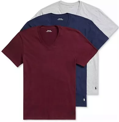 Polo Ralph Lauren V-Neck T-Shirt Classic Fit 3 Pack Cotton Tees X-Large • $29.98