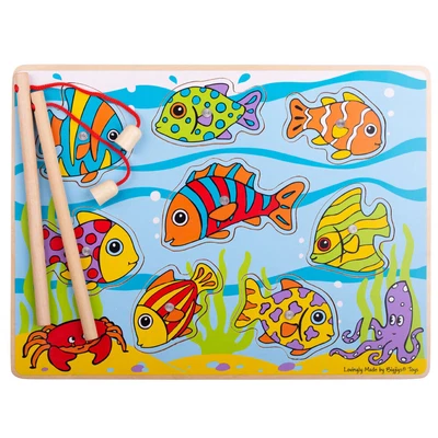 £11.49 • Buy Bigjigs Toys Wooden Tropical Magnetic Fishing Game Puzzle Rod Magnet