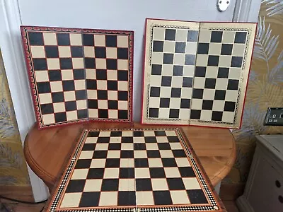 3 X Vintage Chess And Draughts Boards - Chad Valley House Martin Jws&s Bavaria • £15