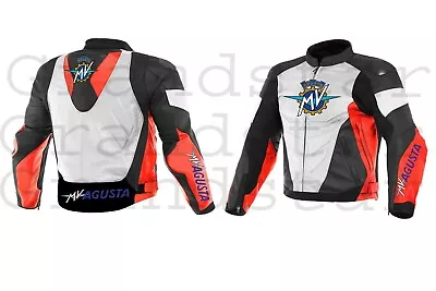 Motorbike New Mv Agusta M Racing Leather Jacket All Size Available • $279.99