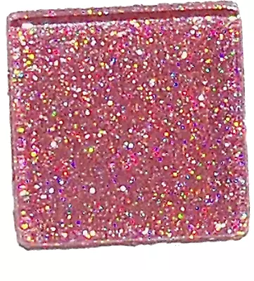 RAINBOW PINK Glitter Glass Mosaic Tile Pieces - 3/8 Inch - 50 Tiles - Supplies • $4.25
