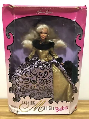 Vintage 1996 Evening Majesty Barbie Doll 17235 Purple Gold Black Gown • $45