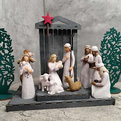 10pcs Nativity Figures Statue Nativity Statue Hand Painted Decor • £55.59