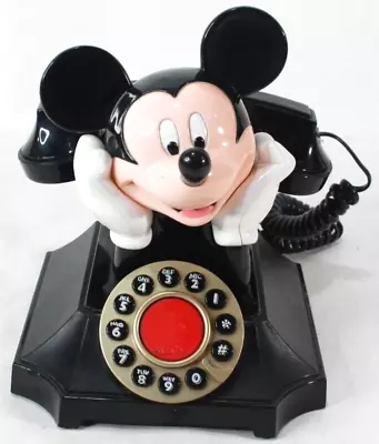 Mickey Mouse Segan Telemania Desk Phone Retro Vintage Rotary Dial Buttons • $34.99