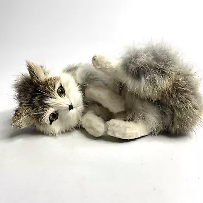Vintage REAL FUR Kitten Kitty Cat Lifesize Figure Rabbit Hair Taxidermy Type • $31.49