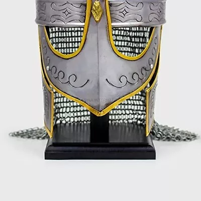 THE ANTIQUE THEME Battle Ready Viking Vendel Helm Spectacle Helmet Chainmail | • $75.76