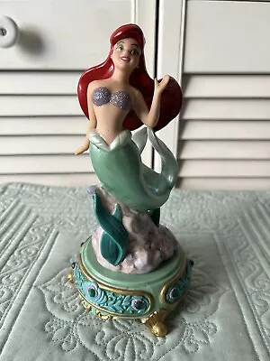 Vintage Disney Sri Lanka The Little Mermaid Ariel Ceramic 7  Figurine Jewel Base • $25