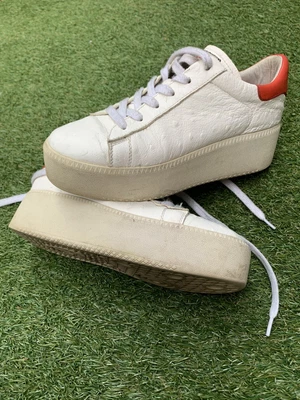 £32 • Buy ASH - PLATFORM SNEAKERS - WHITE/RED Siz 39 UK 6