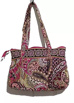 Vera Bradley Tote Bag Made In USA In Very Berry Paisley 13  X 9  X 4  • $39.93