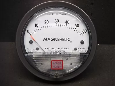 Magnehelic Cat. No. 2060 Max. Pressure 15 PSIG Differential Pressure Gauge • $29.99