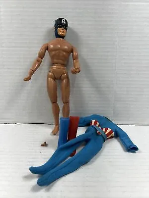 Vintage 1974 Mego Captain America Action Figure All Original 8in Tall 🇺🇸 • $35