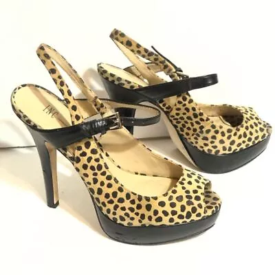 INC Mariela Leopard Print Tan And Black Slingbacks • $30