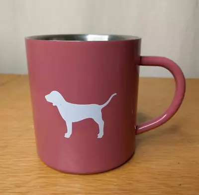 Victoria's Secret Pink Coffee Mug Double Wall Stainless Steel Cup Dog Logo EUC  • $14.99