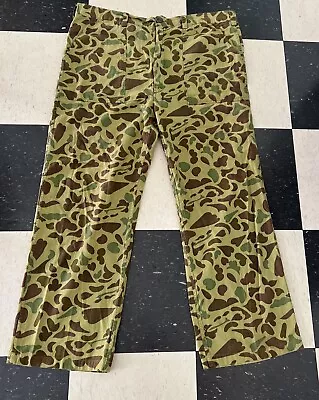 Vintage Lightweight Cotton Vietnam Era Frogskin Camo Trousers Mens 40 • $75