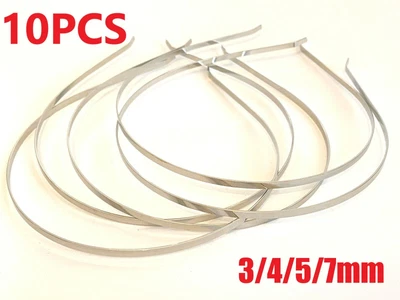£4.89 • Buy 10pcs Plain Metal Alice Band Silver Hair Band Headband DIY - 4 Sizes Available