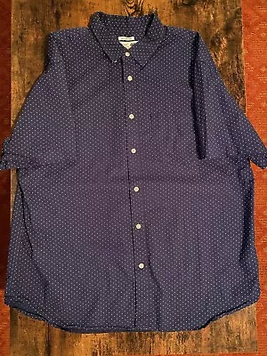 Old Navy Blue With White Polka Dot Short Sleeve Button Up Shirt Mens XL • $10