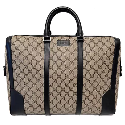 $1980 GUCCI GG Supreme Canvas / Leather Slim Briefcase • $925