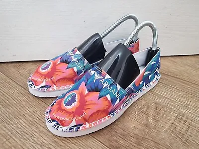 £82.79 • Buy Emporio Armani Ladies Rare Floral Canvas Flat Shoes Uk Size 4.5 New