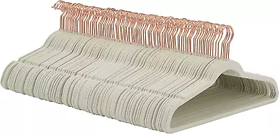 Heavy Duty Velvet Non-Slip Suit Shirt Hangers Ivory/Rose Gold Pack Of 30/50/100 • $29.99