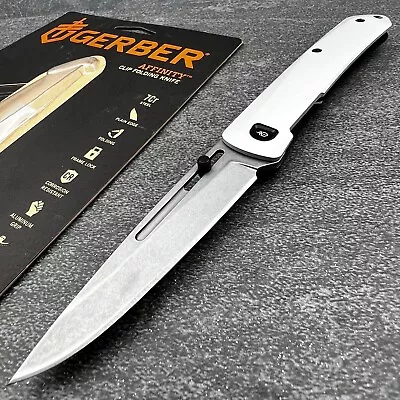 Gerber Affinity Silver Aluminum Handles 7Cr17MoV Blade EDC Folding Pocket Knife • $12.50