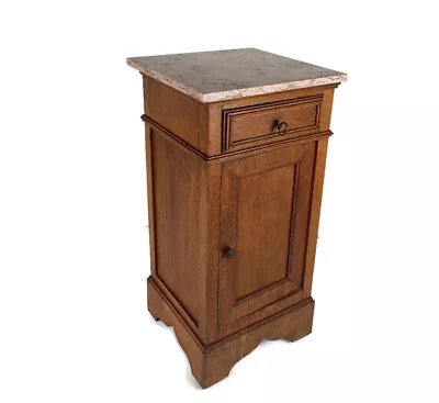 Antique Art Deco Art Nouveau Marble Top Side Cabinet End Table Nightstand Countr • $436