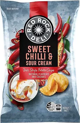 3x Red Rock Deli Sweet Chilli And Sour Cream Potato Chips 165 G • $24.99