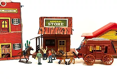 WOW!! Rare - 1960's Marx Miniature Western Town Playset Amazing Cond. 212 Pieces • $300