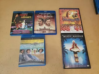 Lot Of 5 Indian Movies Passage India Slumdog Hotel Mumbai Blu Ray Marigold Dvd • $22