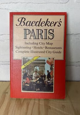 Vintage 1987 Baedeker's Paris France Travel Guide Site Seeing Guide Book Map • $12