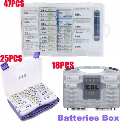 Lot Rechargeable Batteries Combo Box: 9V / AA AAA Size / Charger / C D Converter • $30.99