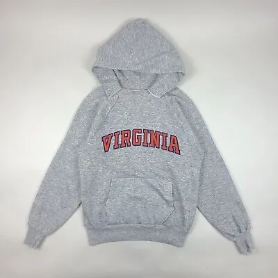 Vintage Virginia Hoodie Adult XS Gray Velva Sheen 1970s 70s Collegiate Pullover • $40