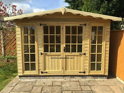 Shed Summerhouse Workshop Cabin Garden Office Outdoor Bar Gym Man Cave Tanalised • £1500