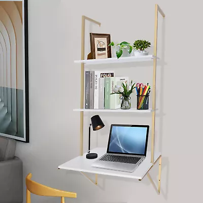 3 Layers Ladder Desk Computer Writing Table Floating Shelves Laptop Display Rack • $75