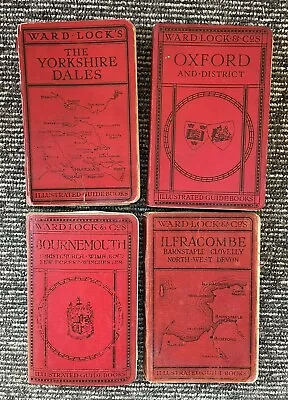 Vintage Ward Lock Red Guide X 4 - Oxford/Bournemouth/Ilfracombe/Yorkshire Dales • £30