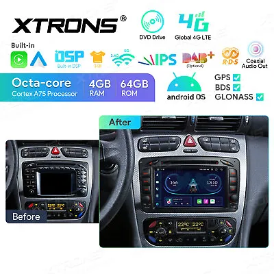 8-Core Android 13 Car GPS Stereo DVD Radio CarPlay For Benz W203 W168 W463 C209 • $299.89