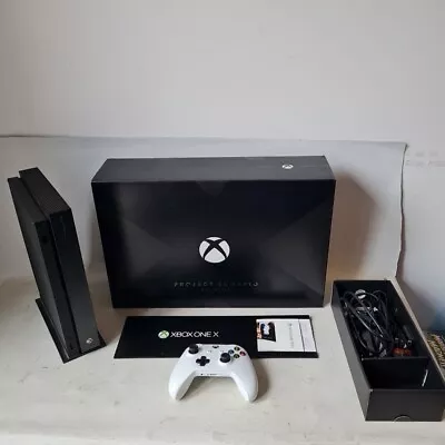 Rare Microsoft Xbox One X Scorpio Edition 1TB Console Boxed Cables + Controller • £219.95