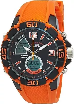 U.S. Polo Assn. Sport Mens US9483 Sport Watch With Orange Silicone Band • $29.09