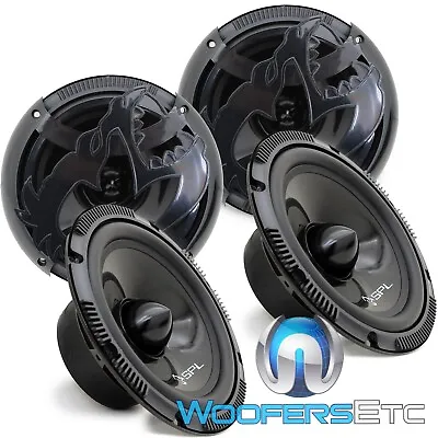 2 Pairs SPL 6.5  MIDRANGES 4-OHM 200W MID-BASS SPEAKERS & GRILLS CAR AUDIO NEW • $59.99