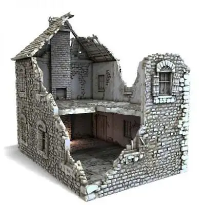 French Farmhouse Ruins -  15mm 28mm 32mm Time Warp Wargaming Terrain Scatter D&D • $17.36