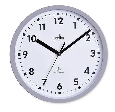 Nardo 20cm Radio Controlled Grey Wall Clock Analog Wall Clock • £15.16