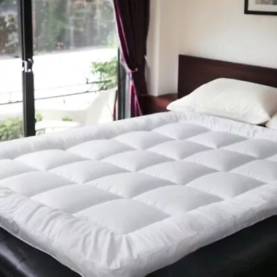 Hotel Quality Mattress Topper 10cm Deep Thick Single Double King Super All Sizes • £18.99