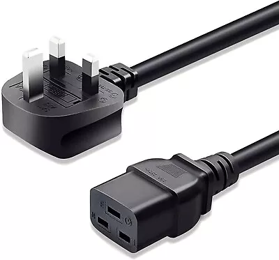 FSKE 3 Meters C19 Power Cable UK Mains Plug To IEC 320 C19 14AWG Extension Cord • £9.99