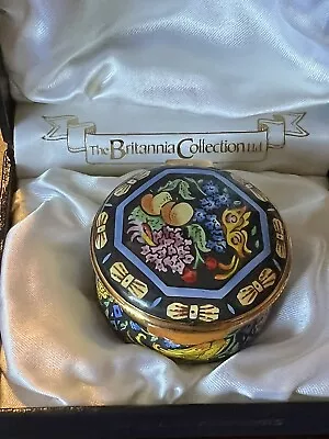 $39.99 • Buy NEW In Box CRUMMLES Enamel Trinket Box With Beautiful Fruit And Gold