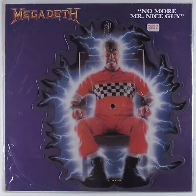 MEGADETH No More Mr. Nice Guy SBK 7  VG+ 45rpm Uk Novelty Die-cut Picture Disc N • $20.50